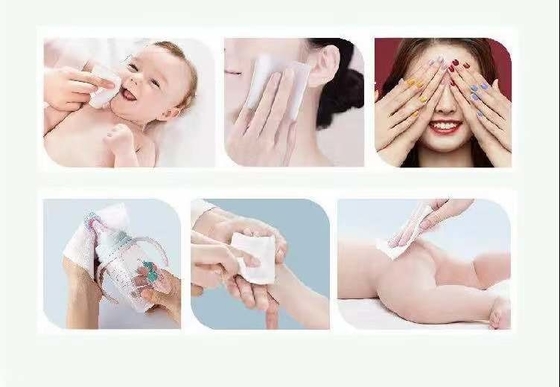 Η καλλυντική 100% βαμβακιού πετσέτα Makeup προσώπου πετσετών μίας χρήσης ξηρό σκουπίζει 80pcs