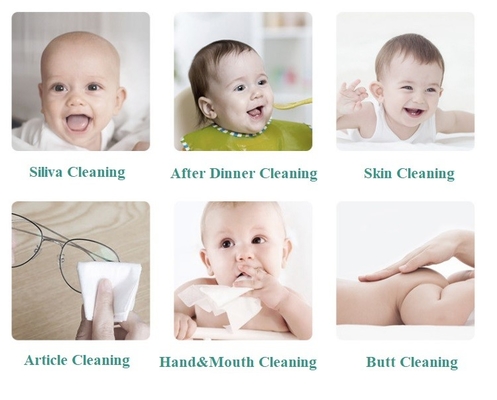 OEM Non Woven Babies Care Cotton Wet Wipes Μίας χρήσης Βιοδιασπώμενα 80 τμχ