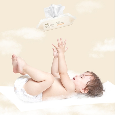 OEM Non Woven Babies Care Cotton Wet Wipes Μίας χρήσης Βιοδιασπώμενα 80 τμχ