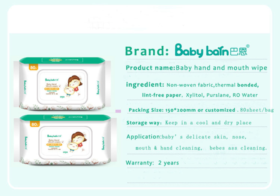 Προσαρμογή Ultra Soft Nonwoven Sensitive 80pcs Baby Wet Wipes Προμηθευτής στην Κίνα