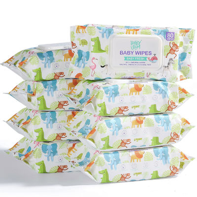 Το μωρό που οργανικός υπερβολικός μαλακά μίας χρήσης υγρός σκουπίζει το οινόπνευμα ελεύθερο προσάρμοσε το cOem