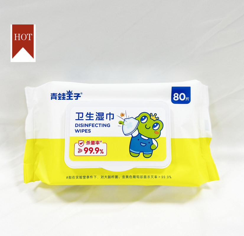 Μη υφαμένη Spunlace μίας χρήσης υγρός υφάσματος σκουπίζει για τους ενηλίκους παιδιών